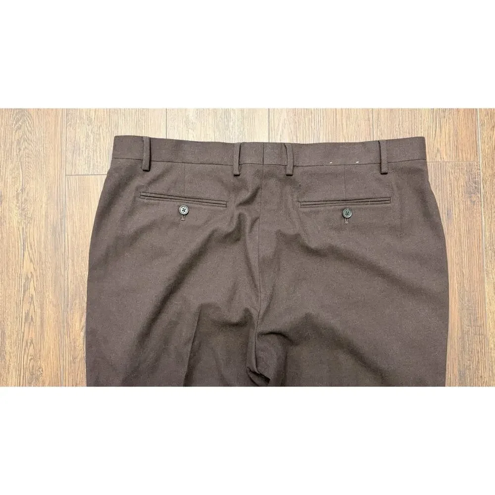 Banana Republic Tailored Dress Pants Mens 40x32 Brown Flat Front Stretch NWT